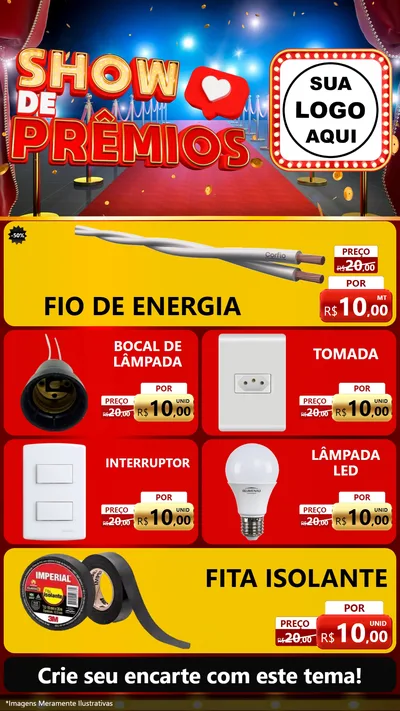 Modelo de TV para TV Vertical com o tema Show de Prêmios para Materiais Elétricos