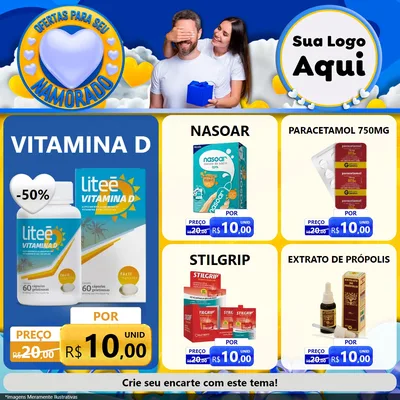 Modelo de Rede Social para Feed Facebook com o tema Ofertas Para Seu Namorado para Farmácia