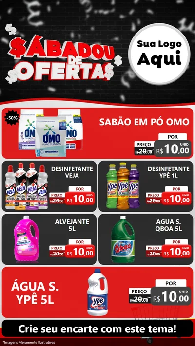 Modelo de TV para TV Vertical com o tema Sabadou de Ofertas para Produtos de Limpeza