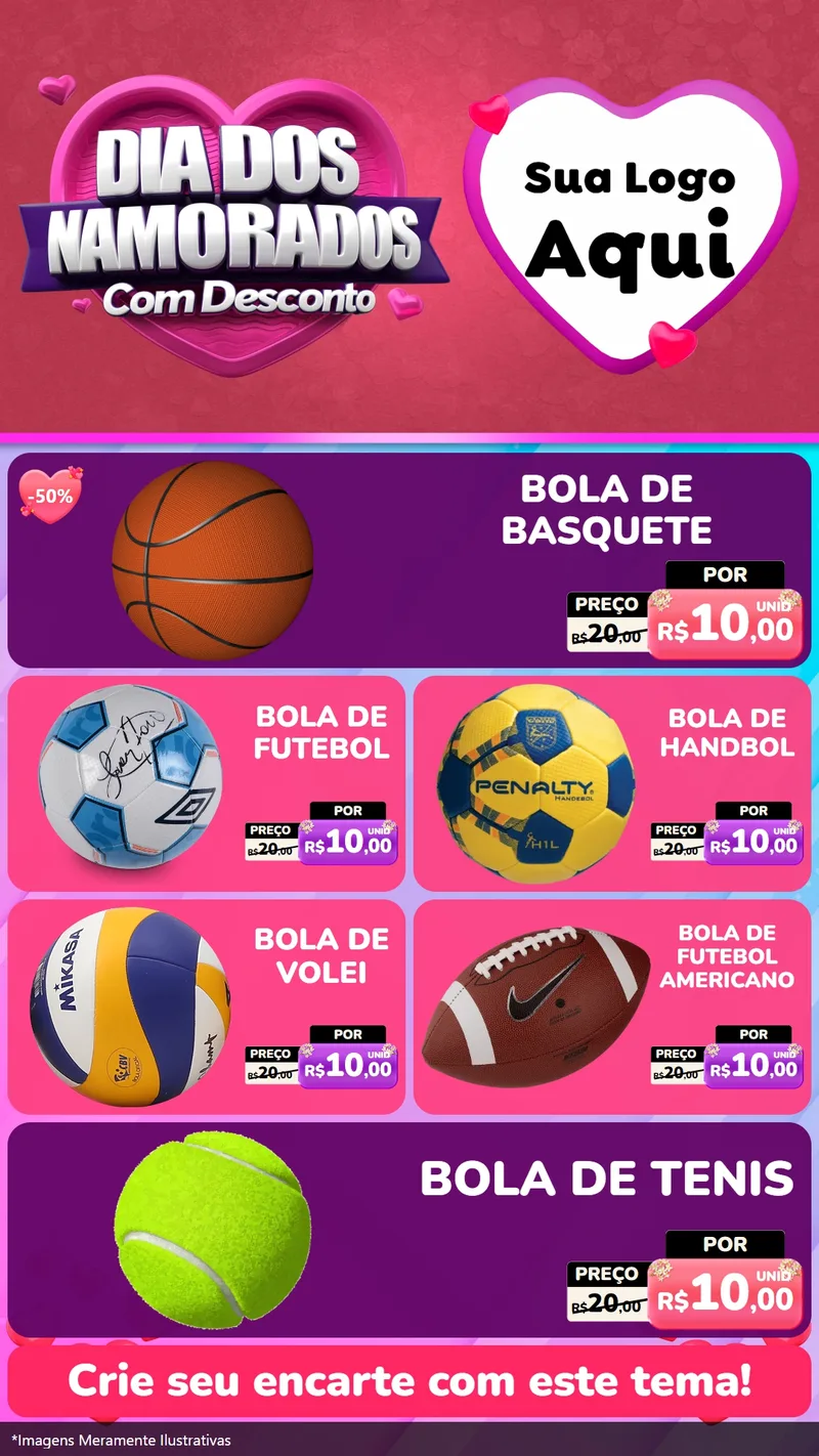 Modelo de TV para TV Vertical com o tema Dia Dos Namorados Com Desconto para Artigos Esportivos