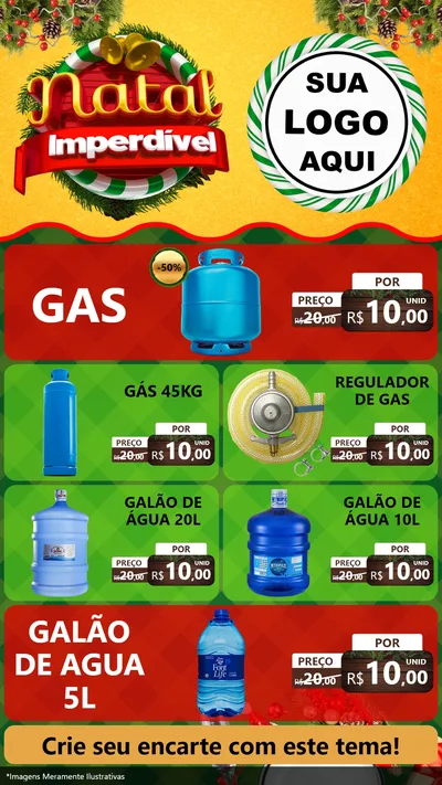 Modelo de TV para TV Vertical com o tema Natal Imperdível para Água e gás