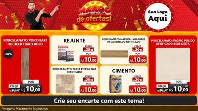 Modelo de TV para TV Horizontal com o tema Março de Ofertas! para Pisos e revestimentos