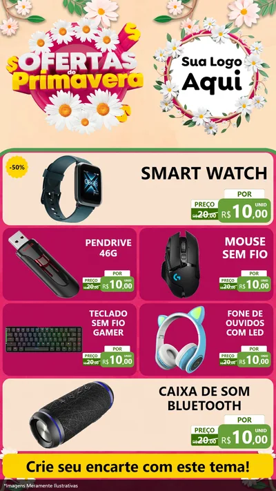 Modelo de TV para TV Vertical com o tema Ofertas de Primavera para Informática