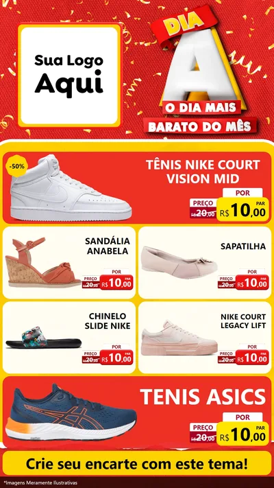 Modelo de TV para TV Vertical com o tema Dia A o Dia Mais Barato do Mês para Calçados