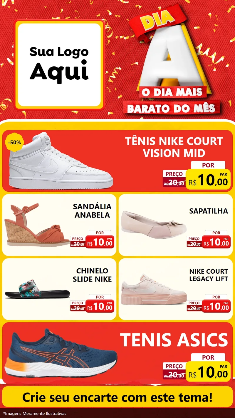 Modelo de TV para TV Vertical com o tema Dia A o Dia Mais Barato do Mês para Calçados