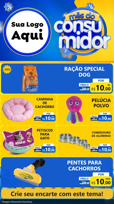 Modelo de TV para TV Vertical com o tema Mês do Consumidor para Pet Shop