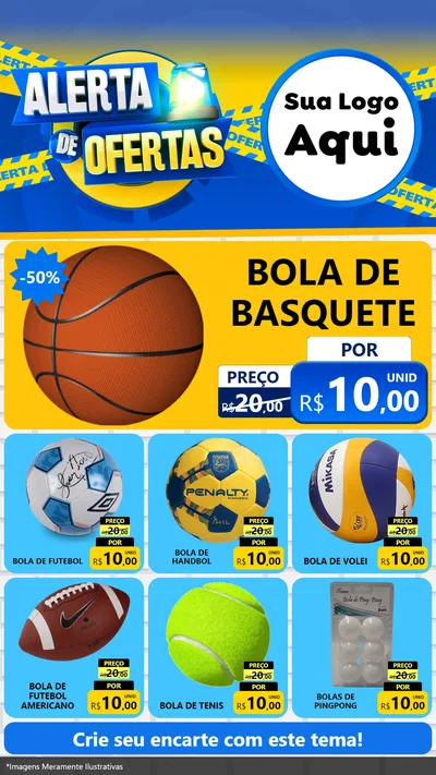 Modelo de Rede Social para Stories com o tema Alerta de Ofertas para Artigos Esportivos