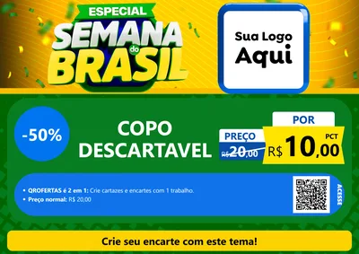 Modelo de Cartaz para Cartaz A4 Horizontal com o tema Especial Semana do Brasil para Embalagens