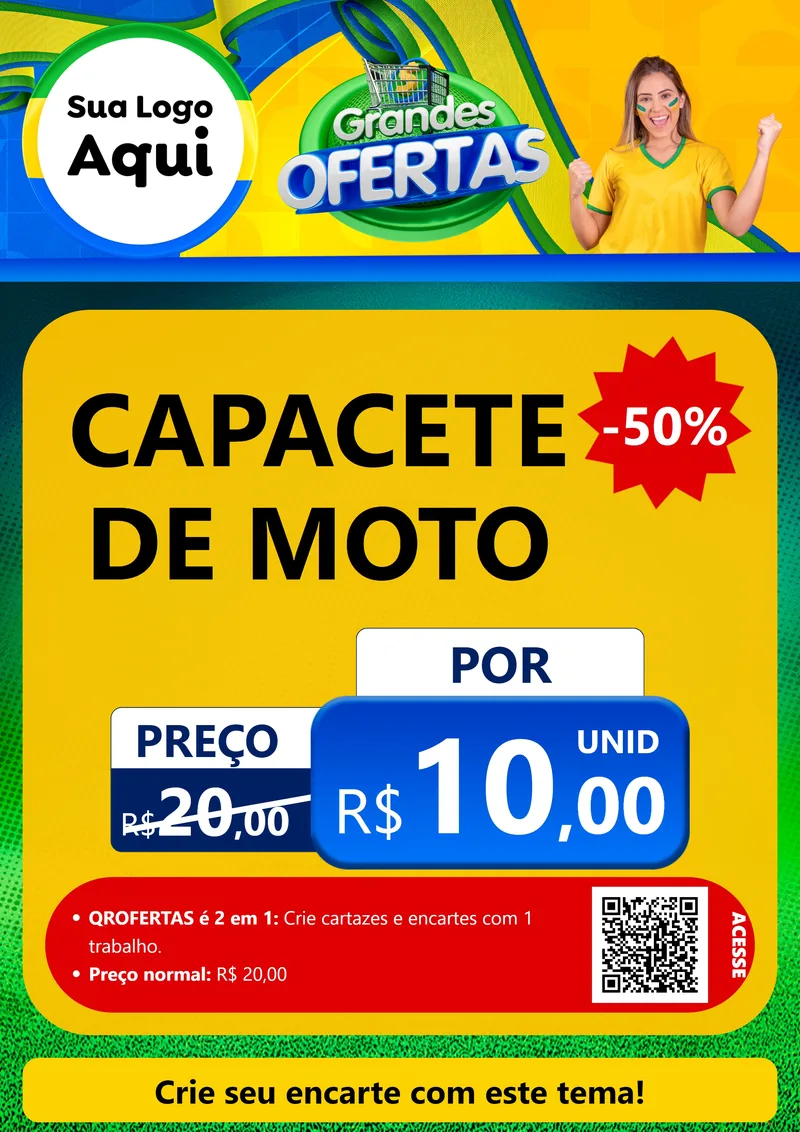 Modelo de Cartaz para Cartaz A4 Vertical com o tema Grandes Ofertas para Moto peças