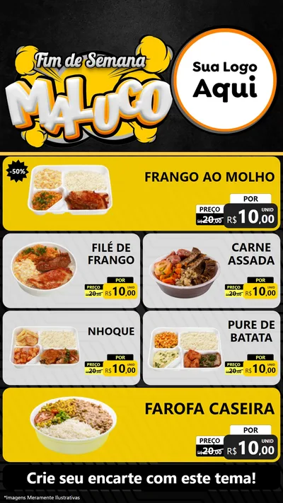Modelo de TV para TV Vertical com o tema Fim de Semana Maluco para Restaurante