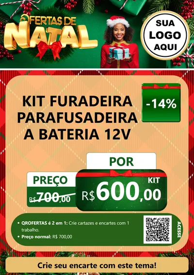 Modelo de Cartaz para Cartaz A4 Vertical com o tema Ofertas de Natal para Maquinas e Ferramentas