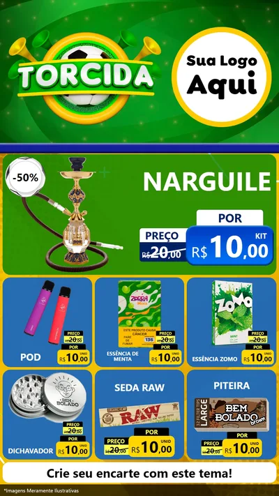 Modelo de Rede Social para Stories com o tema Torcida para Tabacaria