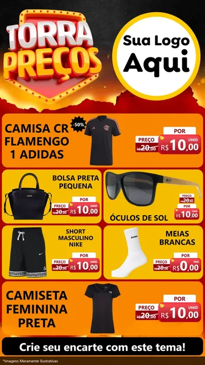 Modelo de TV para TV Vertical com o tema Torra Preços para Roupas e acessórios