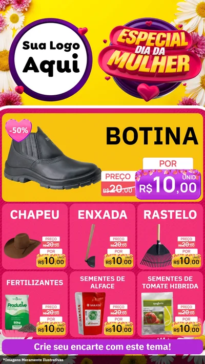 Modelo de Rede Social para Stories com o tema Especial Dia da Mulher para Agropecuária