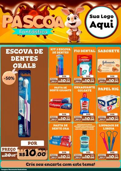Modelo de Encarte para Encarte A4 Vertical com o tema Páscoa Fantástica para Higiene Pessoal