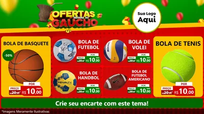 Modelo de TV para TV Horizontal com o tema Ofertas Semana Do Gaúcho para Artigos Esportivos