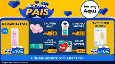 Modelo de TV para TV Horizontal com o tema Sorteio Dia dos Pais para Bebês