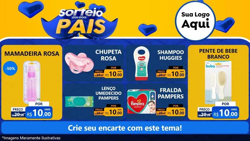 Modelo de TV para TV Horizontal com o tema Sorteio Dia dos Pais para Bebês