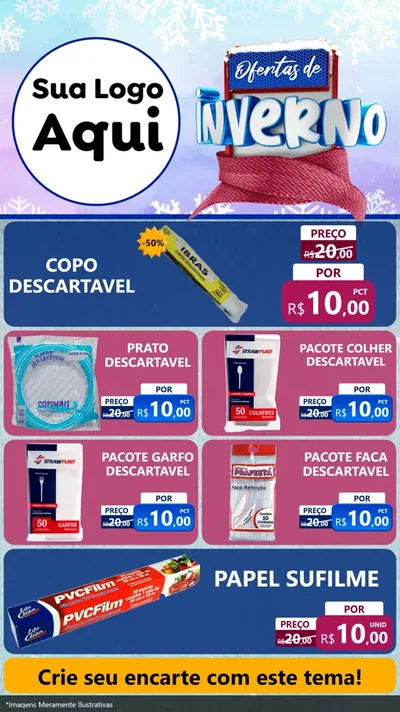 Modelo de TV para TV Vertical com o tema Ofertas de Inverno para Embalagens