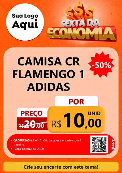 Modelo de Cartaz para Cartaz A4 Vertical com o tema Sexta da Economia para Roupas e acessórios