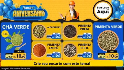 Modelo de TV para TV Horizontal com o tema Semana de Aniversário para Produtos Naturais