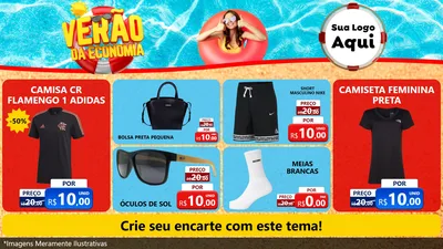 Modelo de TV para TV Horizontal com o tema Verão da Economia para Roupas e acessórios