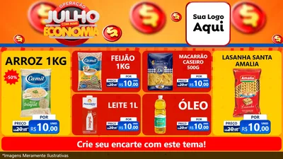 Modelo de TV para TV Horizontal com o tema Operação Julho Com Mais Economia para Supermercado
