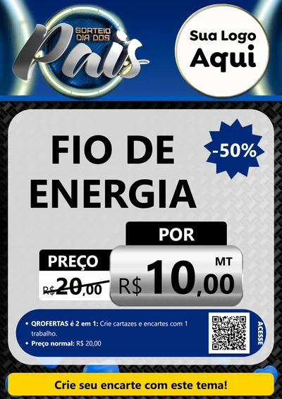 Modelo de Cartaz para Cartaz A4 Vertical com o tema Sorteio Dia Dos Pais para Materiais Elétricos