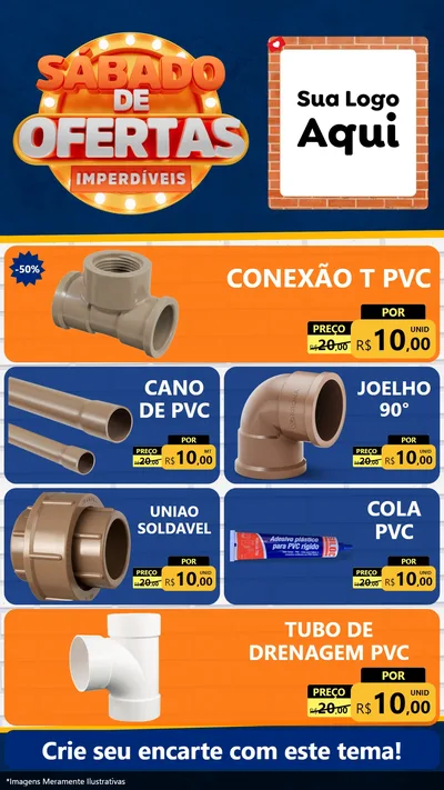 Modelo de TV para TV Vertical com o tema Sábado de Ofertas Imperdíveis para Tubos e conexões