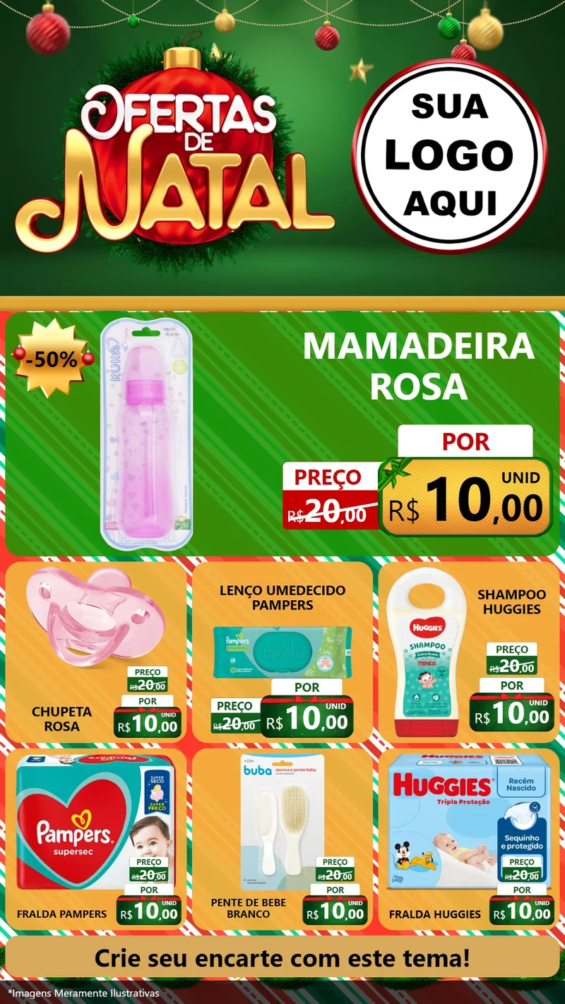Modelo de Rede Social para Stories com o tema Ofertas de Natal para Bebês