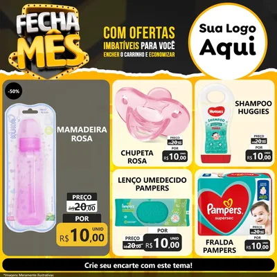 Modelo de Rede Social para Feed Facebook com o tema Fecha Mês para Bebês