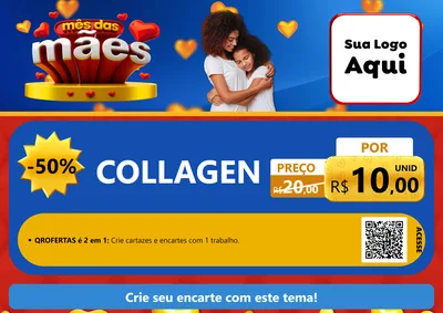 Modelo de Cartaz para Cartaz A4 Horizontal com o tema Mês das Mães para Suplementos alimentares