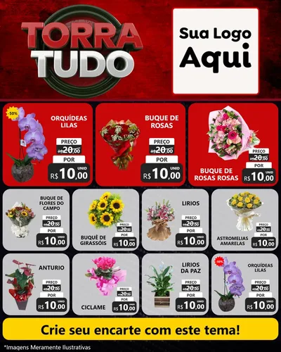 Modelo de Rede Social para Feed Instagram com o tema Torra Tudo para Floricultura e jardim