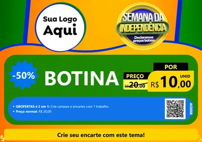 Modelo de Cartaz para Cartaz A4 Horizontal com o tema Semana da Independência Declaramos Preços Baixos para Agropecuária