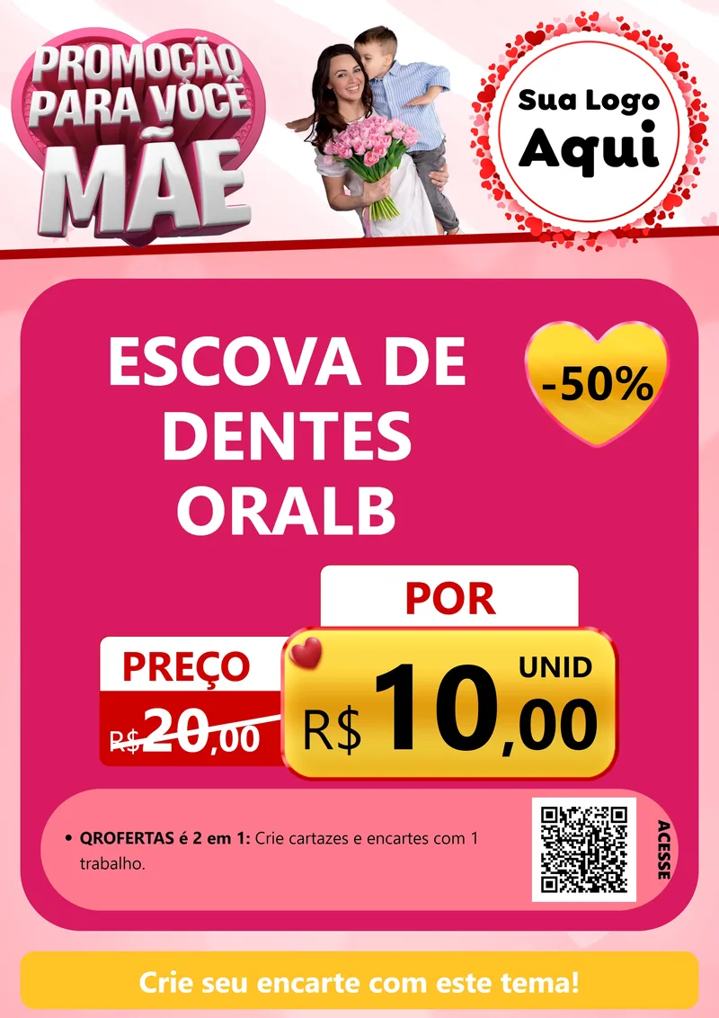 Modelo de Cartaz para Cartaz A4 Vertical com o tema Promoção Para Você Mãe para Higiene Pessoal