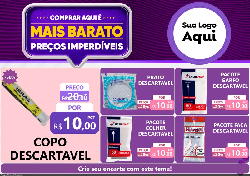 Modelo de Encarte para Encarte A4 Horizontal com o tema Mais Barato para Embalagens