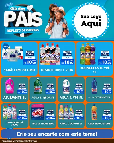 Modelo de Rede Social para Feed Instagram com o tema Dia Dos Pais Repleto de Ofertas para Produtos de Limpeza