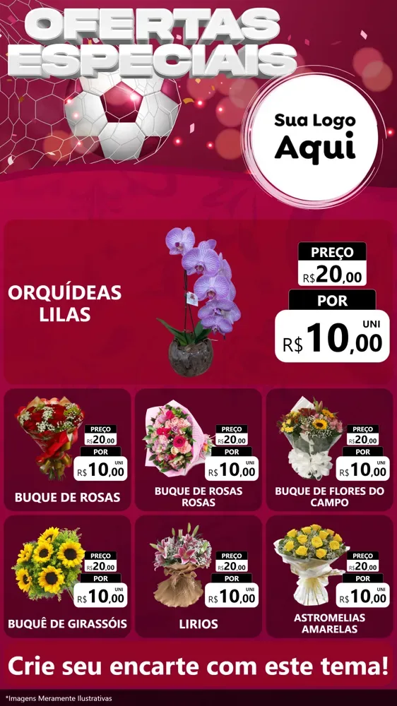 Modelo de Rede Social para Stories com o tema Ofertas Especiais - Futebol para Floricultura e jardim