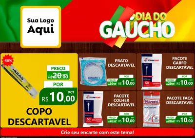 Modelo de Encarte para Encarte A4 Horizontal com o tema Dia do Gaúcho para Embalagens