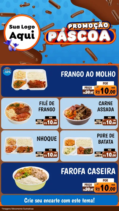 Modelo de TV para TV Vertical com o tema Promoção Páscoa para Restaurante