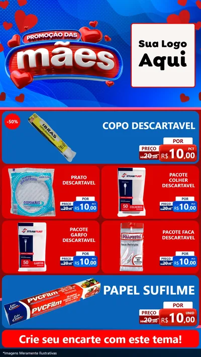 Modelo de TV para TV Vertical com o tema Promoção das Mães para Embalagens