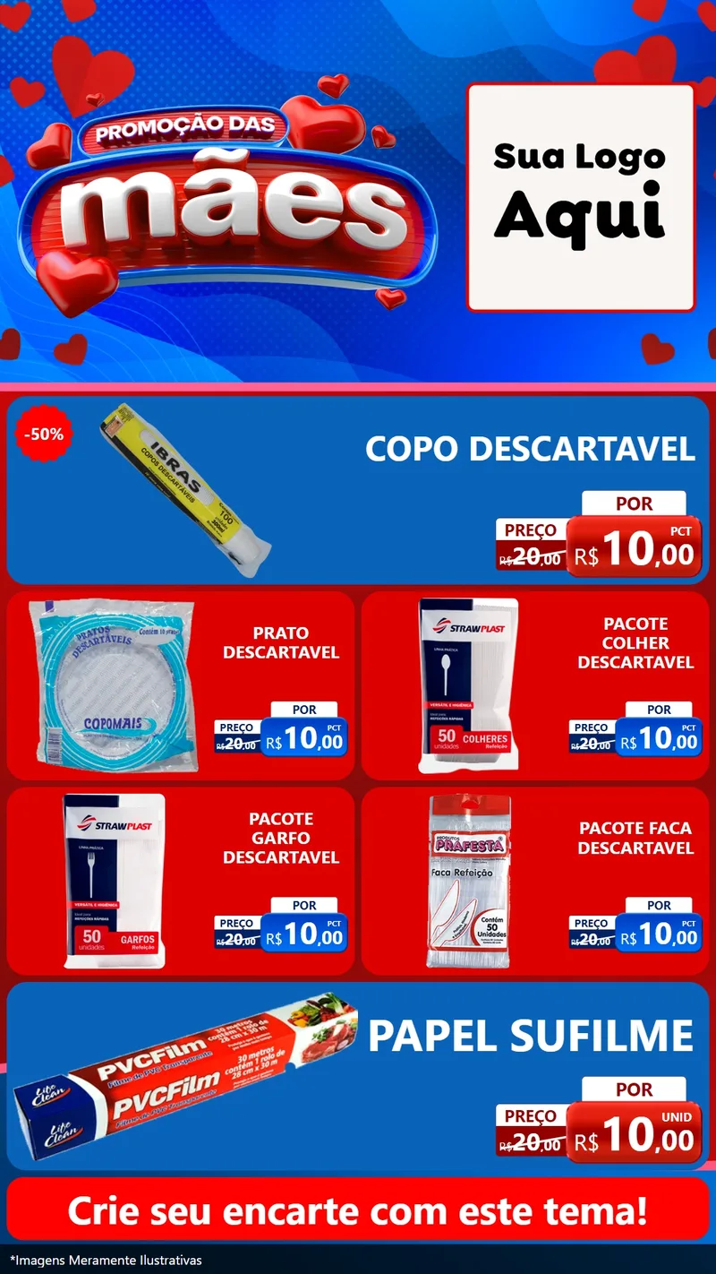 Modelo de TV para TV Vertical com o tema Promoção das Mães para Embalagens