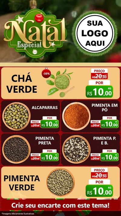Modelo de TV para TV Vertical com o tema Natal Especial para Produtos Naturais