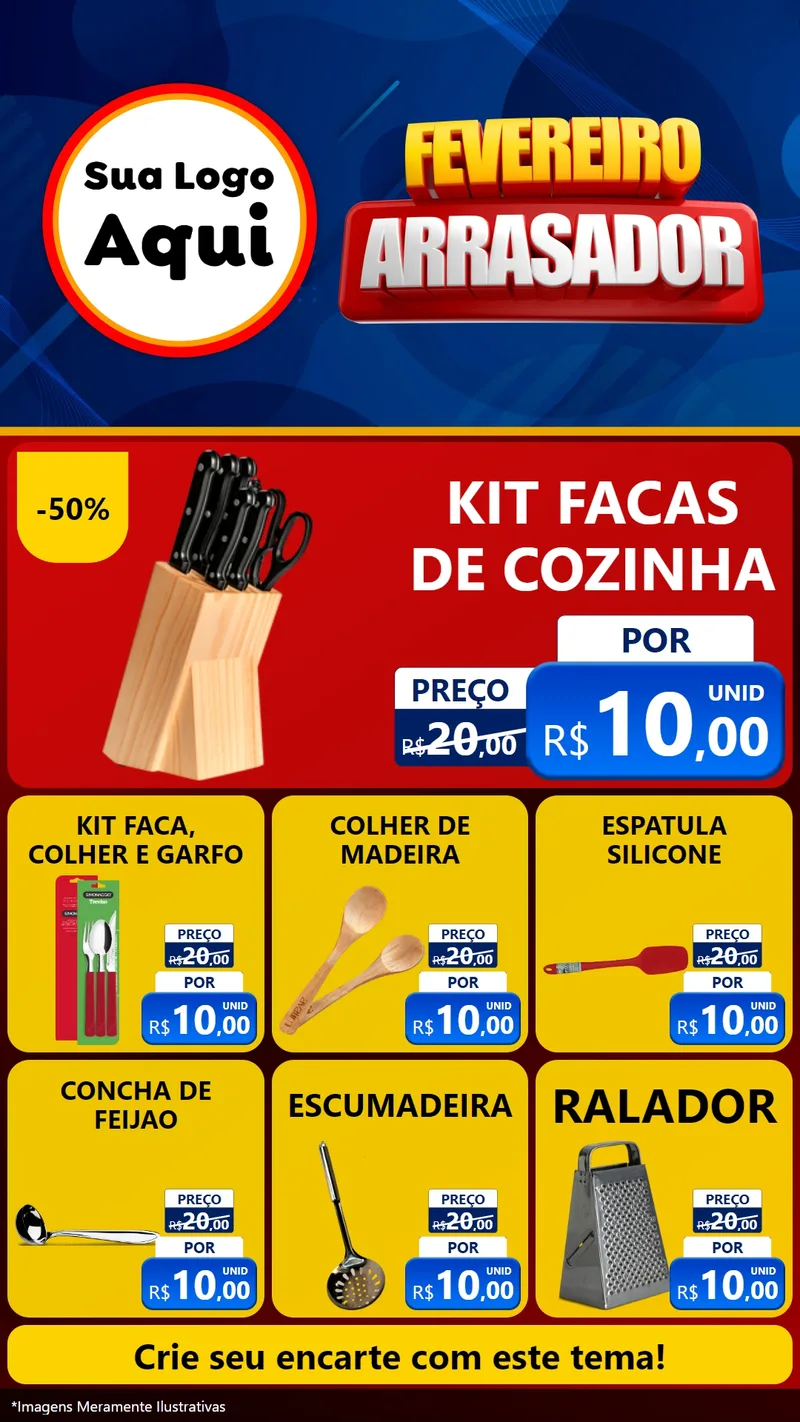 Modelo de Rede Social para Stories com o tema Fevereiro Arrasador para Utilidades Domésticas