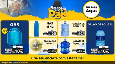 Modelo de TV para TV Horizontal com o tema Sorteio Dia Dos Pais para Água e gás