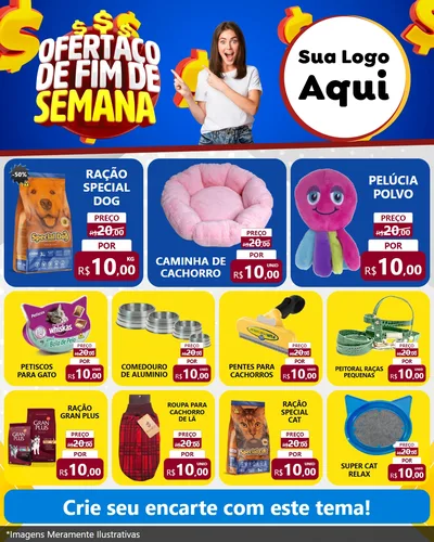 Modelo de Rede Social para Feed Instagram com o tema Ofertaço de Fim de Semana para Pet Shop