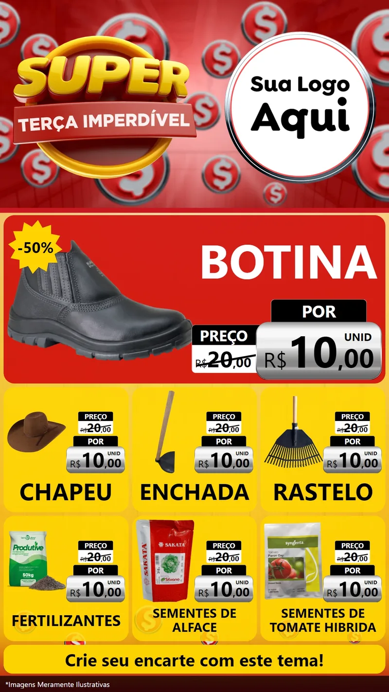 Modelo de Rede Social para Stories com o tema Super Terça Imperdível para Agropecuária