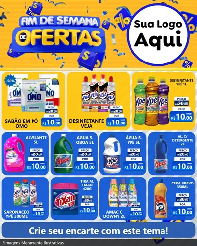 Modelo de Rede Social para Feed Instagram com o tema Fim de Semana de Ofertas para Produtos de Limpeza