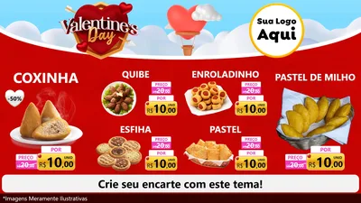 Modelo de TV para TV Horizontal com o tema Valentine's Day para Salgadaria