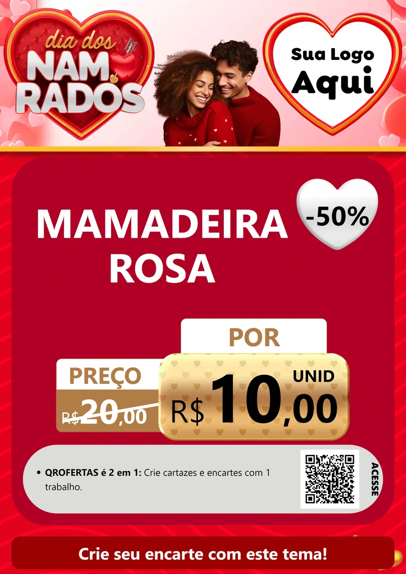 Modelo de Cartaz para Cartaz A4 Vertical com o tema Dia dos Namorados para Bebês